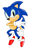 Size: 1654x2338 | Tagged: safe, artist:classicsonicsatam, sonic the hedgehog, hedgehog, classic sonic, classic sonic (universe), gloves, greg martin style, looking at viewer, male, mid-air, redraw, shoes, simple background, smile, socks, solo, v sign, white background