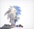 Size: 886x764 | Tagged: safe, artist:blueskyuup, silver the hedgehog, sonic the hedgehog, hedgehog, comforting, crying, duo, eyes closed, hugging, kneeling, male, mouth open, simple background, tears, white background