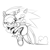 Size: 1200x1200 | Tagged: safe, artist:maniacxvii, sonic the hedgehog, surge the tenrec, hedgehog, tenrec, bridal carry, monochrome, proship, running, shipping, simple background, sonurge, straight, white background