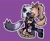 Size: 1200x980 | Tagged: safe, artist:lilac reindeer, tangle the lemur, whisper the wolf, lemur, wolf, females only, holding each other, holding hands, kiss, kissing, outline, purple background, shipping, simple background, tangle x whisper