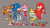 Size: 1920x1080 | Tagged: safe, artist:shgurr, amy rose, knuckles the echidna, miles "tails" prower, sonic the hedgehog, sticks the badger, badger, echidna, fox, hedgehog, female, grey background, group, male, simple background, sonic boom (tv)