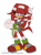 Size: 1528x2048 | Tagged: safe, artist:tanzillaaaa, knuckles the echidna, echidna, bandaid, eye clipping through hair, female, flat colors, frown, gender swap, gloves, headscarf, lidded eyes, looking at viewer, shoes, simple background, solo, standing, white background