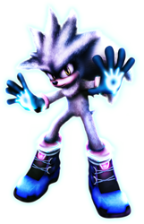 Size: 2140x3325 | Tagged: safe, artist:danielvieirabr2020, silver the hedgehog, hedgehog, arms out, boots, faux 3d, fluffy, frown, gloves, glowing, looking at viewer, male, movie style, neck fluff, redraw, simple background, solo, transparent background