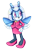 Size: 1376x2013 | Tagged: safe, artist:minorinu, jewel the beetle, beetle, eyelashes, female, gloves, hand on hip, heels, idw sonic the hedgehog, looking offscreen, signature, simple background, skirt, smile, solo, standing, transparent background