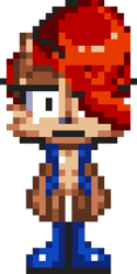 Size: 420x840 | Tagged: safe, artist:professorventurer, sally acorn, chipmunk, dorkly, front view, pixel art, simple background, solo, sonic for hire, transparent background