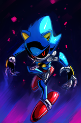 Size: 1478x2239 | Tagged: safe, artist:drawloverlala, metal sonic, male, robot, solo