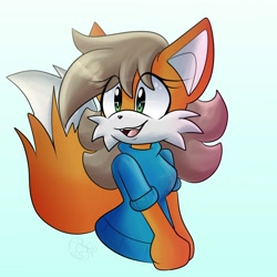 Size: 2000x2000 | Tagged: safe, artist:theartyoshi, oc, oc:rioko nishimoto, fox, female, looking offscreen, smile, solo