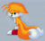Size: 1800x1662 | Tagged: safe, artist:montyth, miles "tails" prower, fox, 2020, back view, blushing, chest fluff, clenched teeth, crying, ear fluff, floppy ears, gloves, grey background, lidded eyes, looking down, male, modern tails, sad, shoes, simple background, socks, solo, standing, tears of sadness