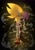 Size: 1240x1754 | Tagged: safe, artist:historiaallen, amy rose, sonic the hedgehog, super sonic, abstract background, carrying them, cracked glass, duo, red eyes, super form