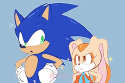 Size: 2000x1328 | Tagged: safe, artist:storminghearts, cream the rabbit, sonic the hedgehog