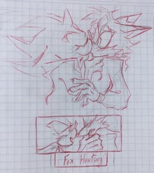 Size: 1821x2048 | Tagged: safe, artist:saturnlevite, miles "tails" prower, shadow the hedgehog, 2023, aged up, blushing, duo, eyes closed, gay, holding them, kiss, lidded eyes, looking at each other, older, panels, scene parody, shadow x tails, shipping, sonic boom (tv), traditional media