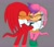 Size: 2333x2022 | Tagged: safe, artist:theteyoman, julie-su, knuckles the echidna, hugging, knuxsu, shipping, straight