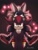Size: 1000x1300 | Tagged: safe, artist:killusmile, infinite the jackal, shadow the hedgehog, hedgehog, jackal, cube, duo, flying, front view, frown, gay, hands on another's shoulders, male, shadfinite, shipping, signature, simple background, standing, treads