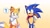 Size: 1920x1080 | Tagged: safe, artist:la_gata_golosa_, artist:laclau349, miles "tails" prower, sonic the hedgehog, 2020, blushing, duo, flower bouquet, frown, gay, gradient background, hands behind back, heart, holding something, looking at each other, modern sonic, modern tails, nervous, question mark, shipping, shivering, sonic x tails, sweatdrop