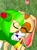 Size: 936x1280 | Tagged: safe, artist:andyfreakinrulz, cosmo the seedrian, cream the rabbit, rabbit, seedrian, 2009, abstract background, cosmeam, duo, eyes closed, french kiss, grass, heart, holding each other, kiss, lesbian, lying down, lying on them, mouth open, outdoors, shipping, tongue out