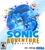 Size: 969x1081 | Tagged: safe, artist:damnboi2023, sonic the hedgehog, hedgehog, sonic adventure, 3d, abstract background, box art, e10+ rating, english text, esrb, paint splatter, remake, sega logo, solo