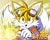 Size: 2026x1607 | Tagged: safe, artist:kendo64, miles "tails" prower, fox, 2019, abstract background, arm buster, character name, clothes, energy ball, frown, fully clothed, goggles, goggles on head, hoodie, looking at viewer, male, solo