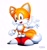 Size: 1400x1500 | Tagged: safe, artist:wendercarlosart, miles "tails" prower, fox, sonic superstars, 2023, classic sonic (universe), classic style, classic tails, looking at viewer, male, mouth open, shadow (lighting), signature, simple background, smile, solo, standing, white background