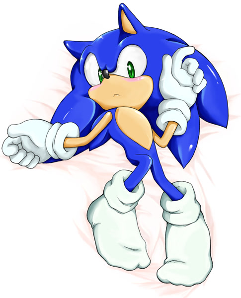 16365 safe artist shoppaaaa sonic the hedgehog 2009 abstract background blushing body pillow cute dakimakura frown looking at viewer lying down shiny socks solo sonabetes art.mobius.social