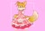 Size: 3508x2480 | Tagged: safe, artist:rockynia, miles "tails" prower, 2023, :3, blushing, crossdressing, dress, femboy, hands together, hime lolita, lolita, looking at viewer, pink background, princess tails, signature, simple background, smile, solo, standing, sweatdrop, tiara