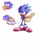 Size: 960x1280 | Tagged: safe, artist:skeletonpendeja, sonic the hedgehog, dark skin, eyelashes, frown, looking at viewer, looking offscreen, male, running, simple background, smile, solo, standing, v sign, white background, yellow gloves