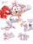 Size: 960x1280 | Tagged: safe, artist:skeletonpendeja, amy rose, knuckles the echidna, sonic superstars, classic amy, classic knuckles, dark skin, dialogue, duo, english text, holding something, mouth open, one fang, piko piko hammer, simple background, skirt, smile, white background