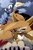 Size: 1341x2048 | Tagged: safe, artist:buddyhyped, tangle the lemur, whisper the wolf, 2023, abstract background, duo, female, lesbian, looking at viewer, mouth open, reaching towards the viewer, sharp teeth, shipping, tangle x whisper, were form, werelemur, werewolf