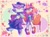 Size: 2048x1519 | Tagged: safe, artist:tailsnumber1fan, amy rose, blaze the cat, cat, hedgehog, 2023, amy x blaze, bench, clothes, cute, dress, female, females only, flower, food, fruit, hearts, lesbian, shipping, star (symbol), strawberry