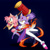 Size: 1280x1281 | Tagged: safe, artist:blophan, amy rose, blaze the cat, cat, hedgehog, 2022, amy x blaze, amy's halterneck dress, blaze's tailcoat, duo, female, females only, flame, lesbian, piko piko hammer, shipping
