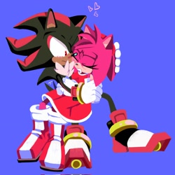 Size: 2048x2044 | Tagged: safe, artist:bolipancito, amy rose, shadow the hedgehog, amy x shadow, shipping, straight