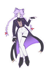 Size: 1476x2085 | Tagged: safe, artist:bombchan, blaze the cat, human, frown, humanized, looking offscreen, simple background, solo, white background