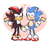 Size: 594x524 | Tagged: safe, artist:blushily, shadow the hedgehog, sonic the hedgehog, hedgehog, 2019, abstract background, blushing, cute, duo, eyes closed, flag, gay, gay pride, heart, holding something, male, pride, pride flag, pride month, shadow x sonic, shadowbetes, shipping, smile, sonabetes
