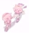 Size: 1730x2048 | Tagged: safe, artist:pam3le, amy rose, blaze the cat, cat, hedgehog, 2023, amy x blaze, amy's halterneck dress, blaze's tailcoat, blushing, chibi, clothes, cute, dress, female, females only, holding hands, lesbian, one eye closed, shipping