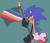 Size: 1102x953 | Tagged: safe, artist:cyberneticsonic, sonic the hedgehog, disability pride, disabled, flag, flat colors, green background, holding something, looking at viewer, pride, pride flag, signature, smile, solo, standing, wagging tail