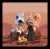 Size: 2048x2011 | Tagged: safe, artist:lilac reindeer, tangle the lemur, whisper the wolf, 2023, 3d, abstract background, alternate outfit, autumn, border, duo, eyes closed, holding hands, leaf, lesbian, outdoors, shipping, signature, sitting, smile, tangle x whisper