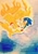Size: 718x1024 | Tagged: safe, artist:miceplusmaus, miles "tails" prower, sonic the hedgehog, super tails, fox, hedgehog, abstract background, classic sonic, duo, flying, gay, holding them, male, modern tails, shipping, sonic x tails, sontails week, super form, traditional media