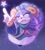 Size: 1450x1600 | Tagged: safe, artist:mitsythetitsy, sheep, sonic dream team, 2023, abstract background, ariem, female, lidded eyes, pointing, smile, solo, standing, star (symbol)