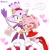 Size: 2000x2056 | Tagged: safe, artist:4622j, amy rose, blaze the cat, cat, hedgehog, 2021, amy x blaze, amy's halterneck dress, blaze's tailcoat, blushing, clothes, cute, dress, eyes closed, female, females only, hearts, hugging, lesbian, looking at viewer, mouth open, shipping, tail wagging