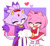 Size: 1285x1183 | Tagged: safe, artist:4622j, amy rose, blaze the cat, cat, hedgehog, 2022, amy x blaze, amy's halterneck dress, blaze's tailcoat, blushing, cute, dress, eyes closed, female, females only, hearts, holding hands, lesbian, mouth open, shipping
