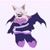 Size: 2048x2048 | Tagged: safe, artist:sonicattos, rouge the bat, chubby, female, purple background, redesign, simple background, smile, solo