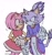 Size: 1840x1950 | Tagged: safe, artist:thescroingle, amy rose, blaze the cat, cat, hedgehog, 2022, amy x blaze, amy's halterneck dress, blaze's tailcoat, blushing, clothes, cute, dress, female, females only, holding hands, lesbian, one eye closed, shipping, sweatdrop
