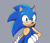 Size: 2048x1762 | Tagged: safe, artist:anhvo3511, sonic the hedgehog, hedgehog, alternate universe, au:darkleading, frown, grey background, looking at viewer, male, pose, simple background, solo, standing
