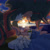 Size: 1280x1280 | Tagged: safe, artist:gushu009, shadow the hedgehog, sonic the hedgehog, 2018, abstract background, clouds, deviantart watermark, duo, fangs, gay, holding hands, lidded eyes, looking at each other, mouth open, obtrusive watermark, ocean, outdoors, pinning them, shadow x sonic, shipping, sun, water, watermark