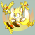 Size: 700x700 | Tagged: safe, artist:8xenon8, artist:shadails, flicky, miles "tails" prower, super tails, flying, grey background, group, looking offscreen, simple background, smile, super form