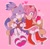 Size: 2134x2100 | Tagged: safe, artist:sochitos, amy rose, blaze the cat, cat, hedgehog, 2020, amy x blaze, amy's halterneck dress, blaze's tailcoat, blushing, book, clothes, cute, dress, exclamation mark, female, females only, hearts, lesbian, one eye closed, phone, selfie, shipping