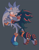 Size: 2550x3300 | Tagged: safe, artist:bdugo7, shadow the hedgehog, silver the hedgehog, hedgehog, 2021, blushing, commission, gay, grey background, holding hands, lidded eyes, looking at each other, male, shadow x silver, shipping, signature, simple background, smile