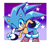 Size: 2600x2200 | Tagged: safe, artist:k3llywolfarts, sonic the hedgehog, 2023, abstract background, alternate universe, au:resonance, bending over, blushing, boots, chest fluff, commission, eyelashes, hand on hip, heart chest, looking at viewer, nonbinary, nonbinary sonic, outline, pointing, smile, solo, solo nonbinary, star (symbol), wink