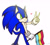 Size: 2000x1799 | Tagged: safe, artist:pirog-art, sonic the hedgehog, 2018, flag, heart, holding something, looking up, pansexual, pansexual pride, pansexual sonic, pride, pride flag, signature, simple background, smile, v sign, white background