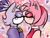 Size: 1080x810 | Tagged: safe, artist:_yukihyou_, amy rose, blaze the cat, cat, hedgehog, 2022, amy x blaze, amy's halterneck dress, blaze's tailcoat, blushing, clothes, cute, dress, eyes closed, female, females only, hearts, kiss, lesbian, shipping