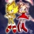 Size: 1668x1668 | Tagged: safe, artist:buddyhyped, amy rose, sonic the hedgehog, super sonic, hedgehog, duo, female, male, super amy, super form